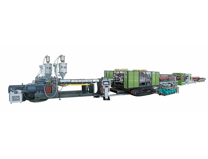 High speed water cooling Horizontal Type Double Wall Corrugated Pipe Extrusion Line